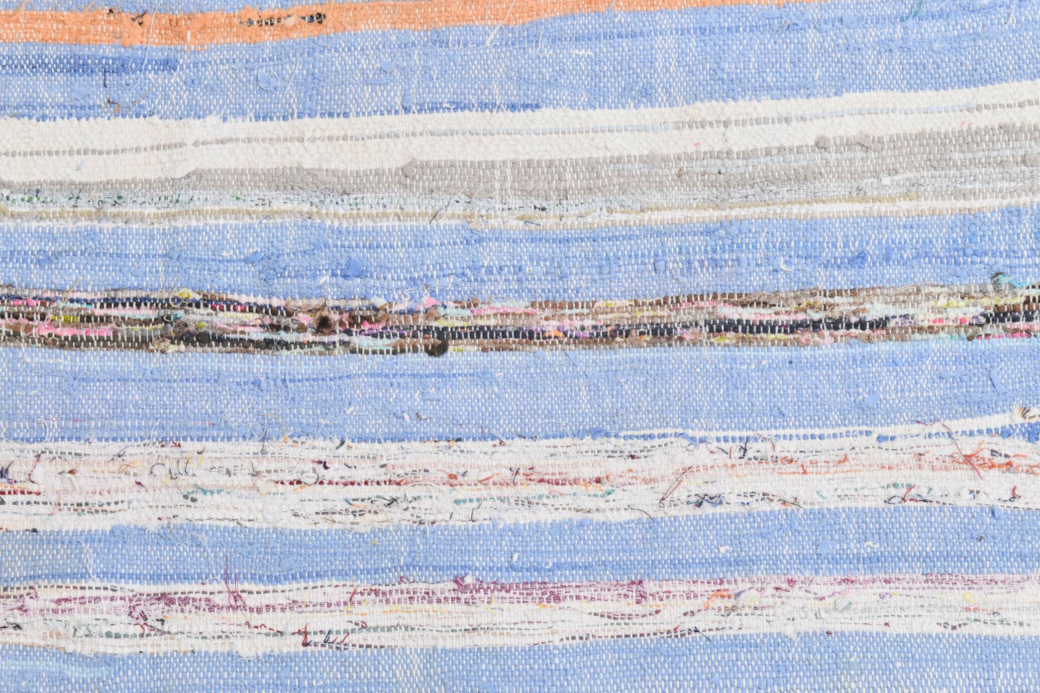 Tapis Kilim à rayures bleu clair 4x6, 117x177 cm