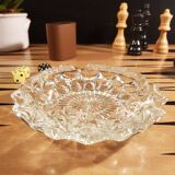 Chiseled glass ashtray, can also be used as a pocket tray or spoon holder