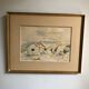 Framed watercolor seaside house
