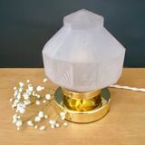 Table lamp globe vintage art deco glass