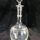 Blown and engraved glass decanter