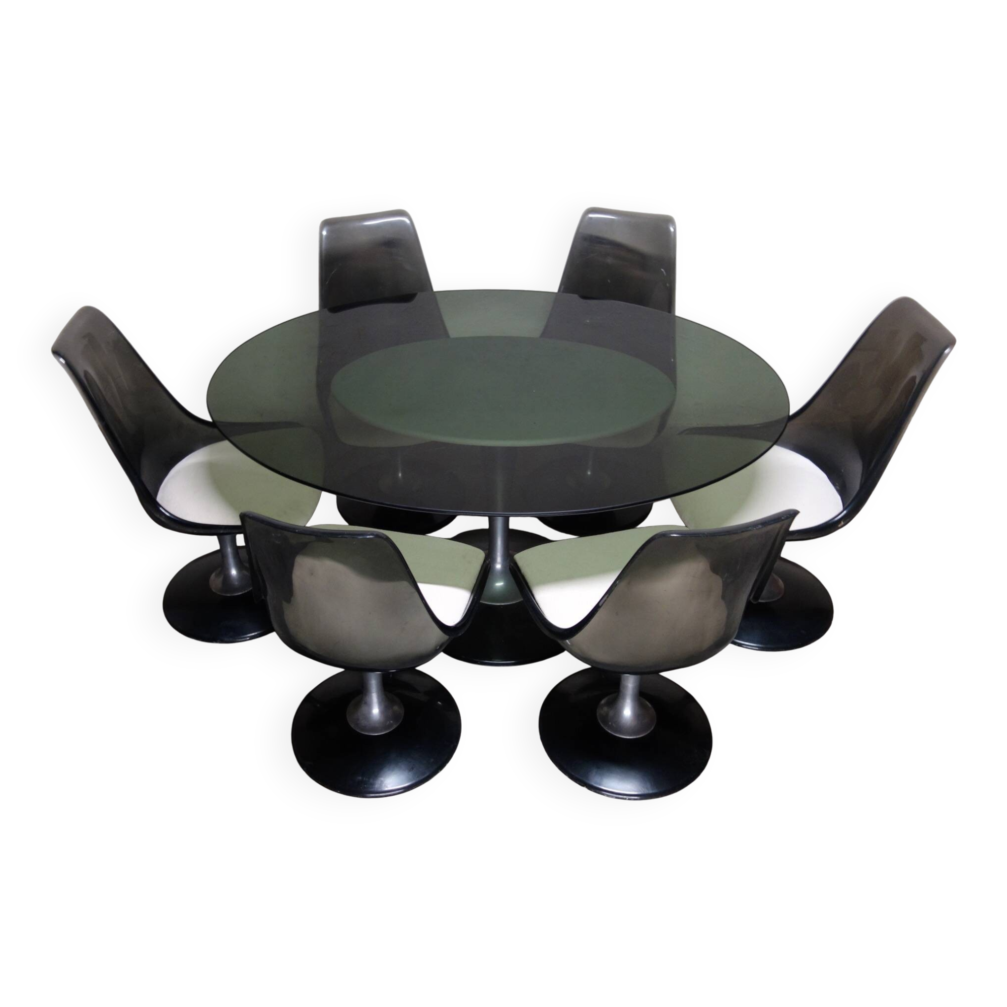 Ensemble table et 6 chaises Chromcraft space age années 70