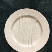 Set of six plates asparagus pale pink color porcelain dimension: D-25cm-