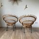 60s design rattan armchairs