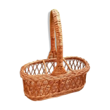 Panier porte bouteille en osier , vintage