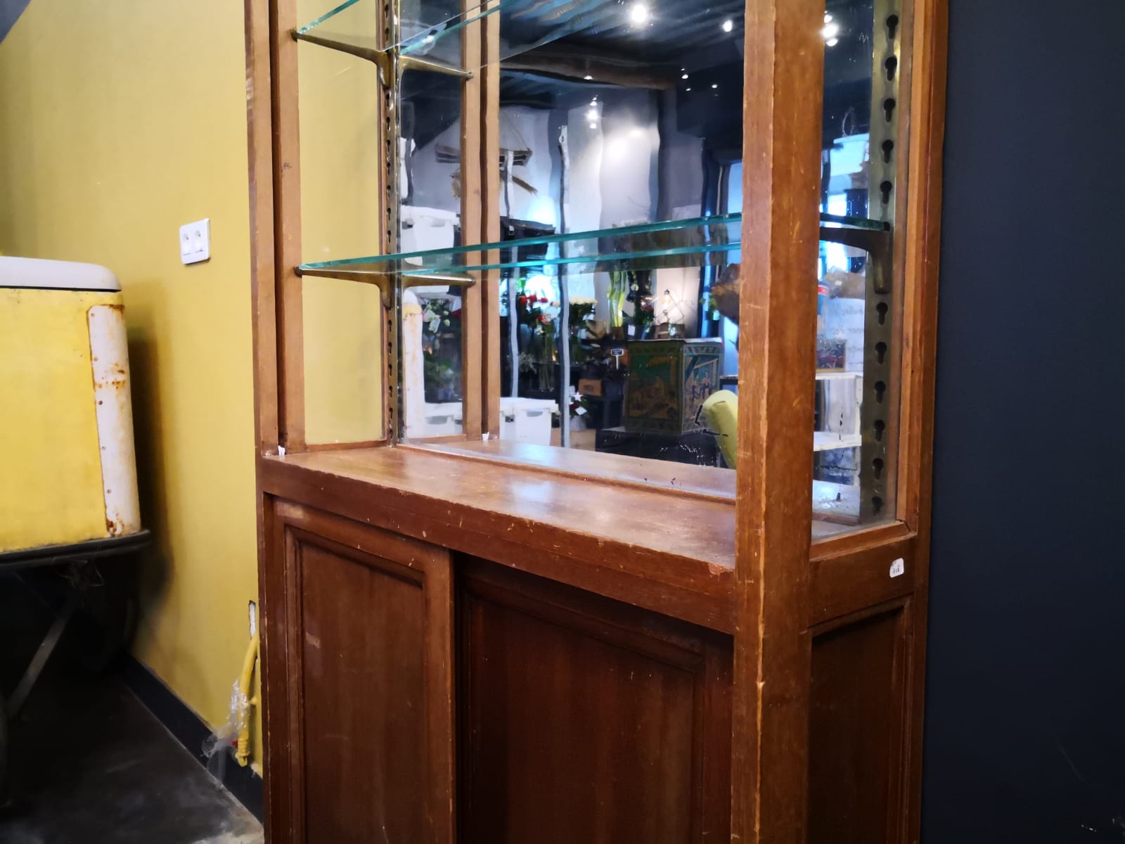 Wood and Art Deco glass showcase