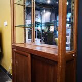 Wood and Art Deco glass showcase