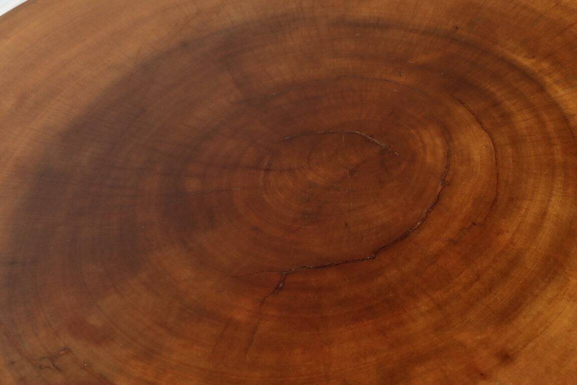 Vintage brutalist solid wood coffee table, 1960s