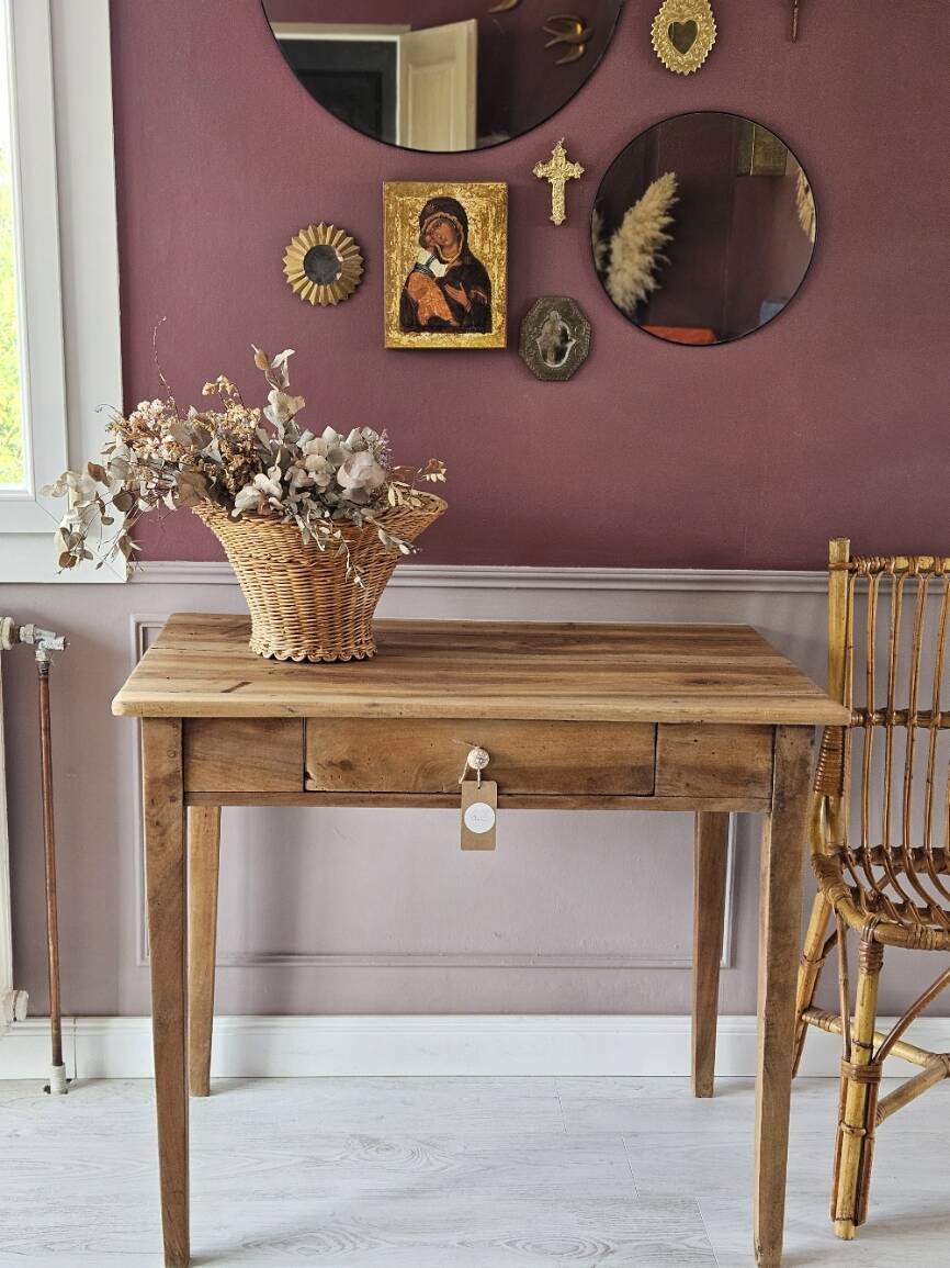 Antique walnut table/desk, renovated | Emile