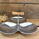 Vintage dish in stainless steel bamboo handle