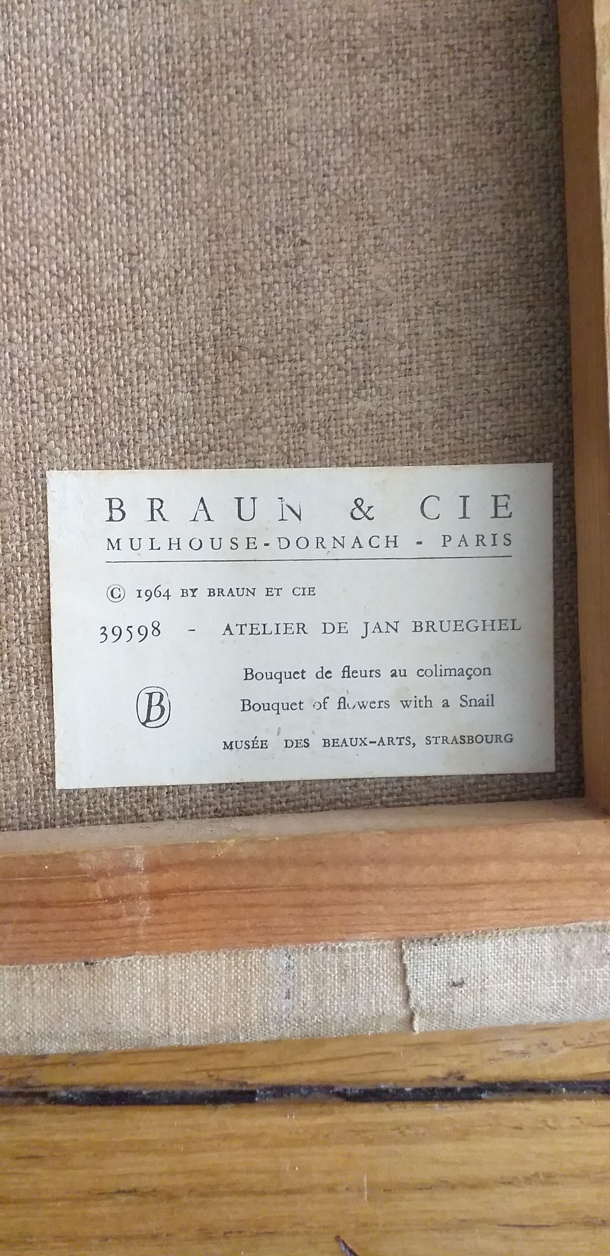 Print on canvas bouquet of flowers with a spiral 1964 braun et cie