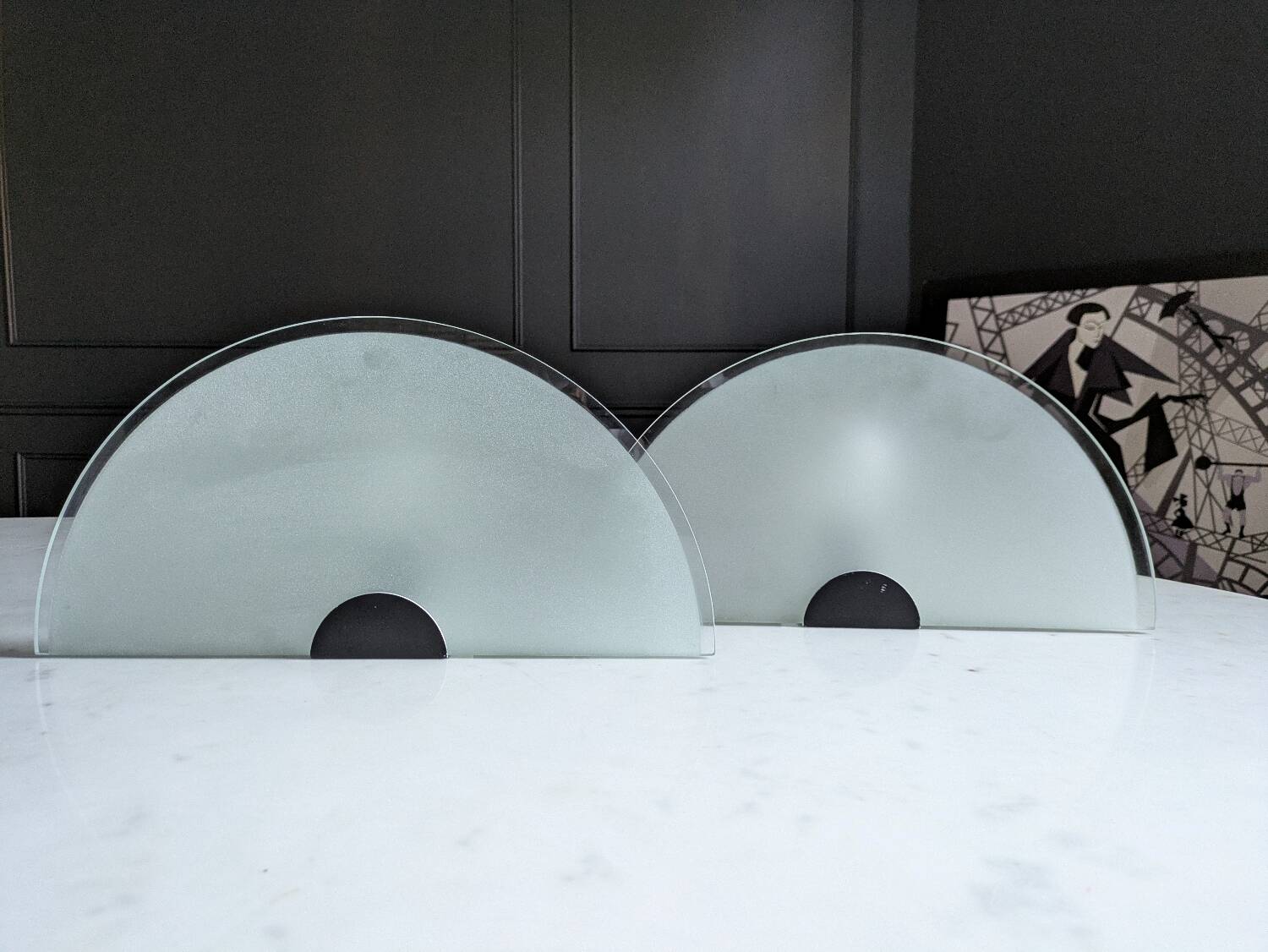 Pair of modernist 80s wall lights