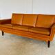 Mid-century vintage Danish 3-person sofa in cognac leather by Nili Stoppmøbler