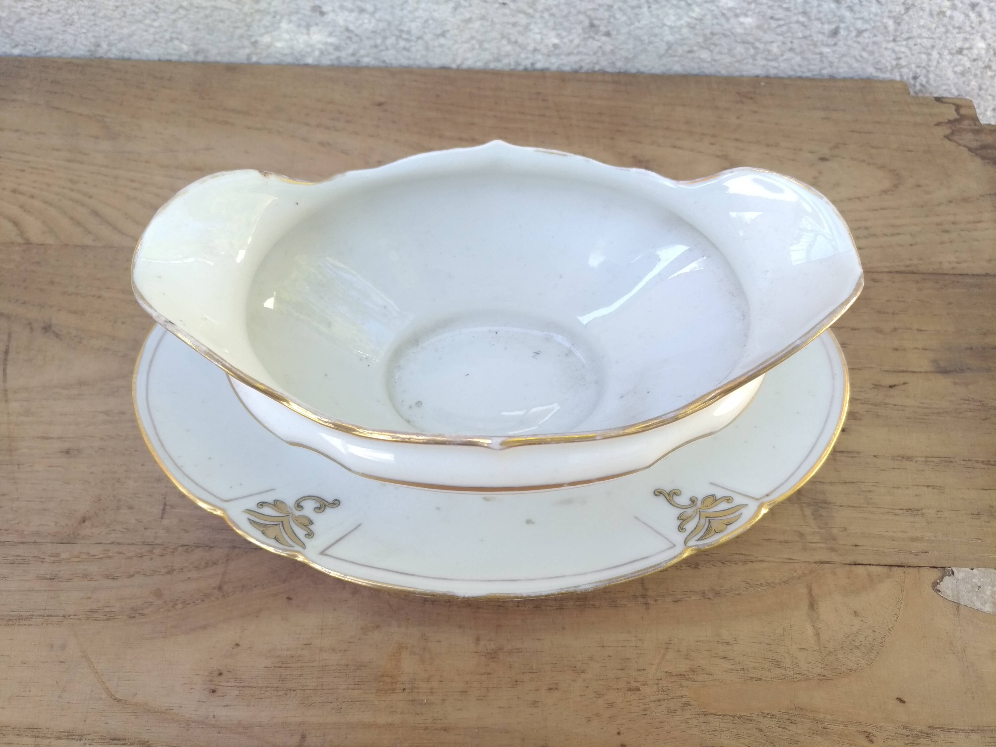 Limoges porcelain gravy boat