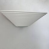 Vintage white lacquered metal and glass wall light, Denmark 1970s