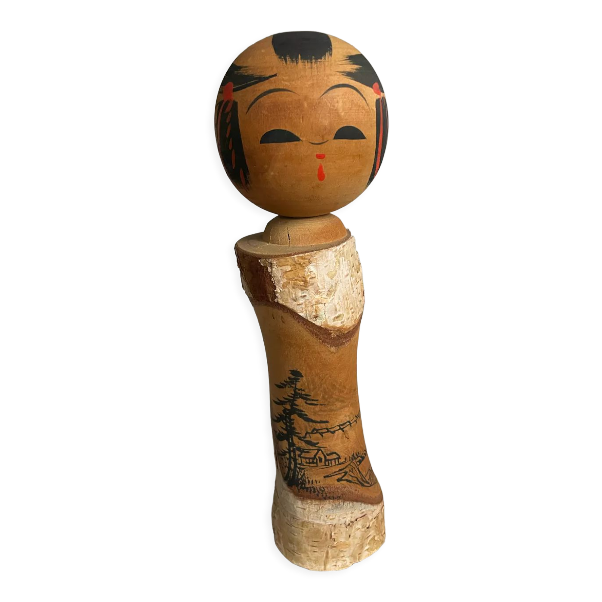 Kokeshi vintage hand painted wood