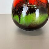 Set of Two Pottery Fat Lava Vases "Multi-Color" by Scheurich, Germany, 1970s