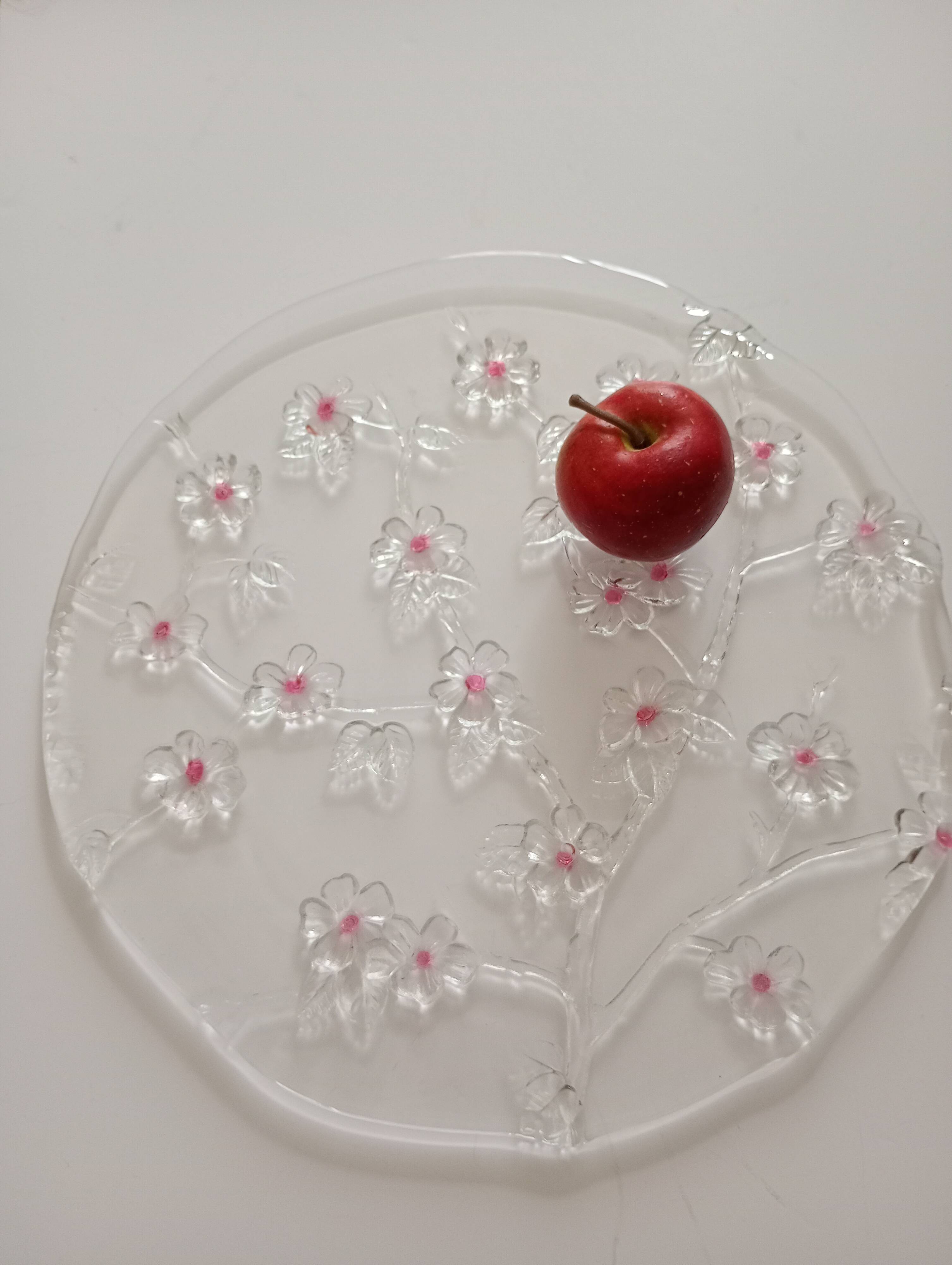 Cherry blossom glass pie dish