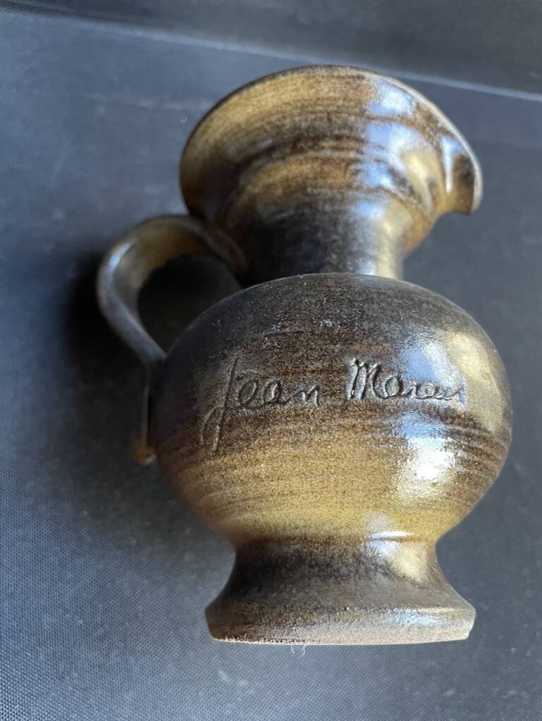 Terracotta pitcher signed Jean Marais - Vallauris