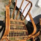 Set in vintage rattan sofa 3-seater seating and 2 seats