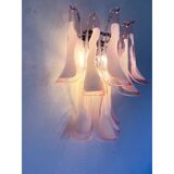 Contemporary Pink Murano Glass "Selle" Wall Sconces in Mazzega Style - A Pair