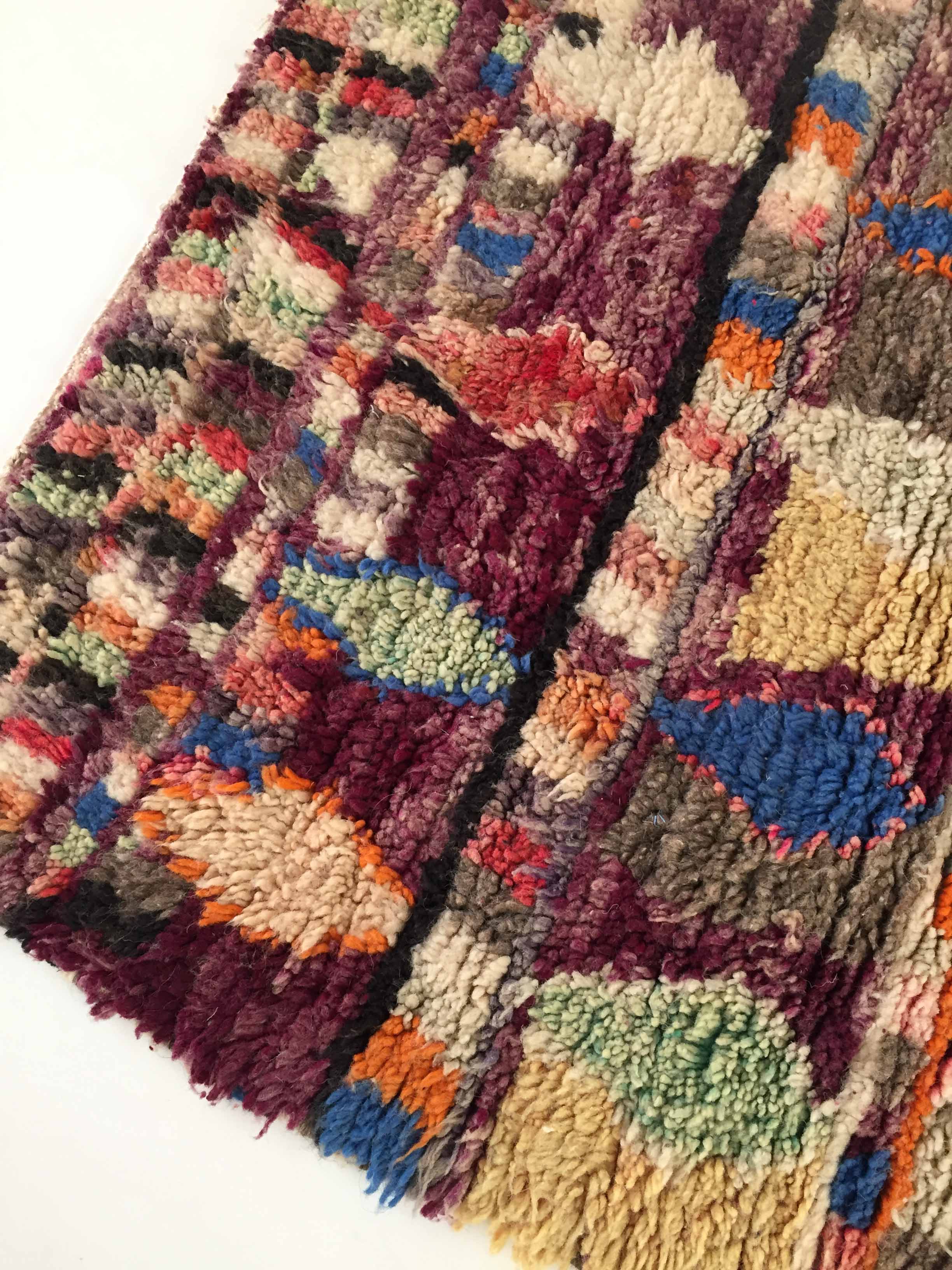 Moroccan Berber carpet Boujaad with colorful patterns 145x98cm