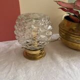 Vintage table lamp in chiseled glass - pineapple model
