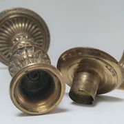Pair of candle holders torches gilded bronze patinated style louis xvi period 19th century