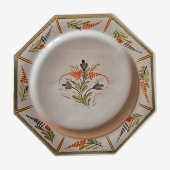 Assiette plat en faience de l'abbaye Notre Dame du Bec Hellouin 31 cm