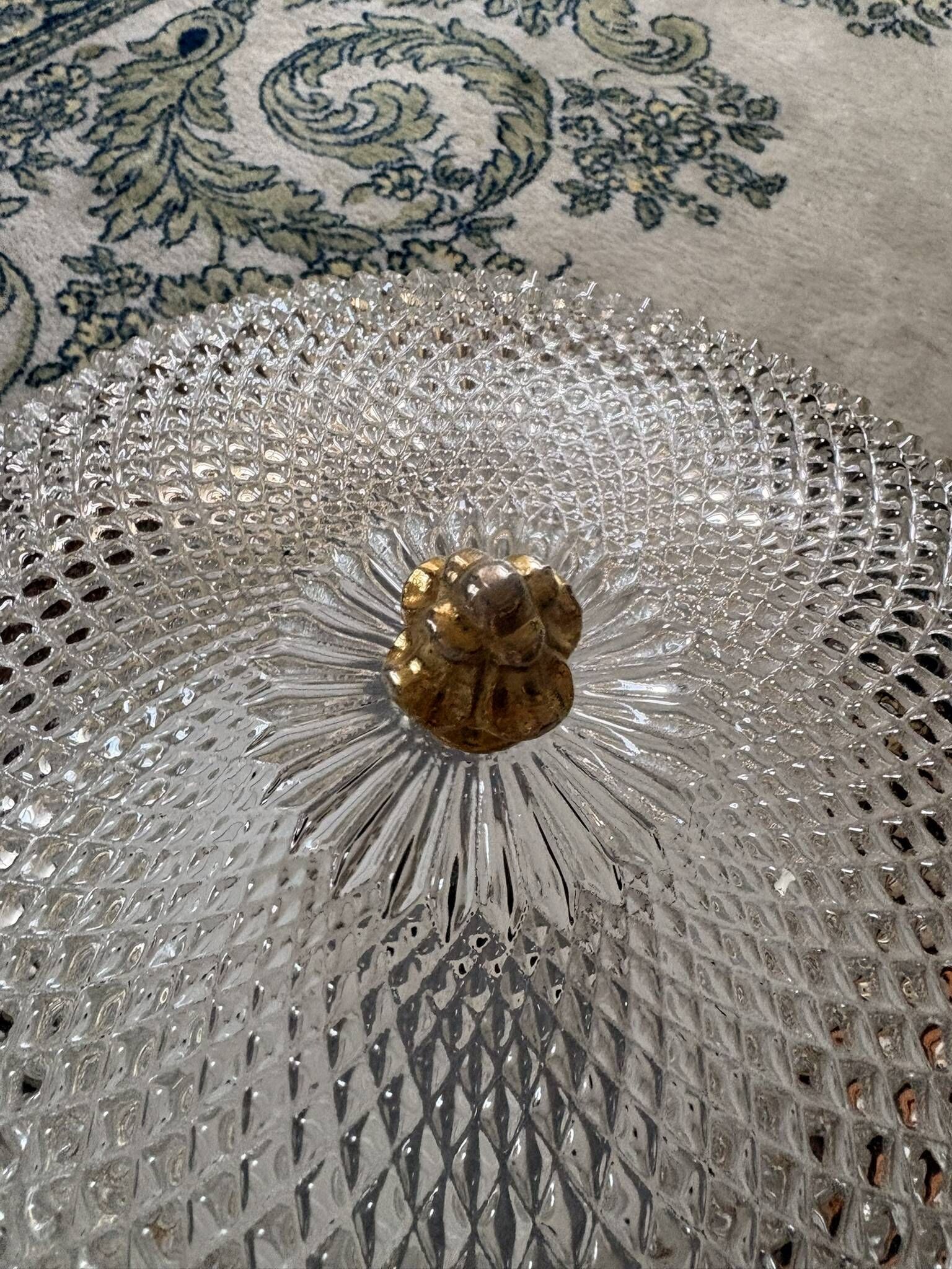 Vintage ceiling light Glashütte Limburg Bronze Hollywood Regency Mid Century