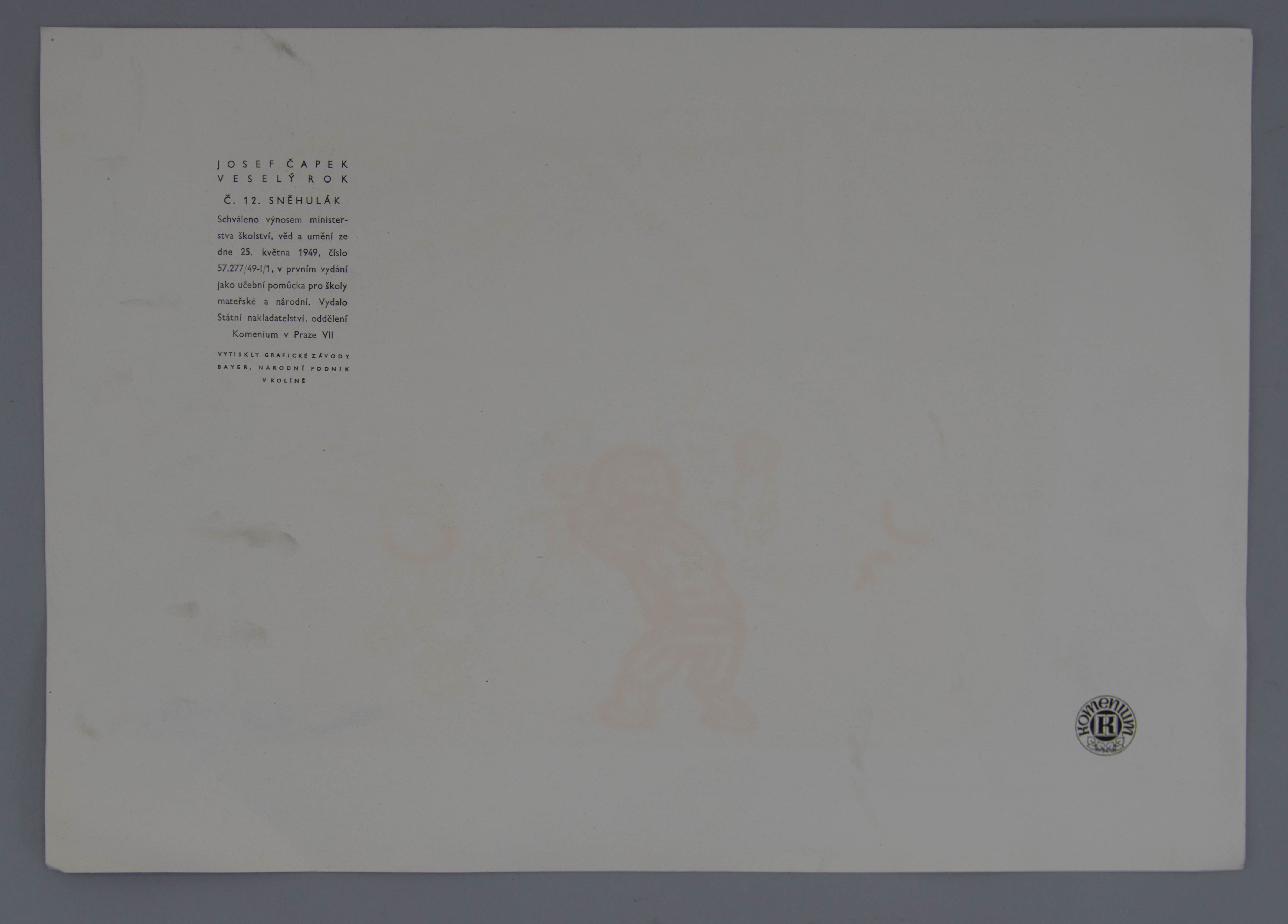 Print No.12 Snowman by Josef Capek, 1929