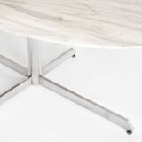 Dining table Roche Bobois. Metal and white marble. France, 1960s