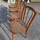 4 chaises de bistrot en bois courbé et cannage