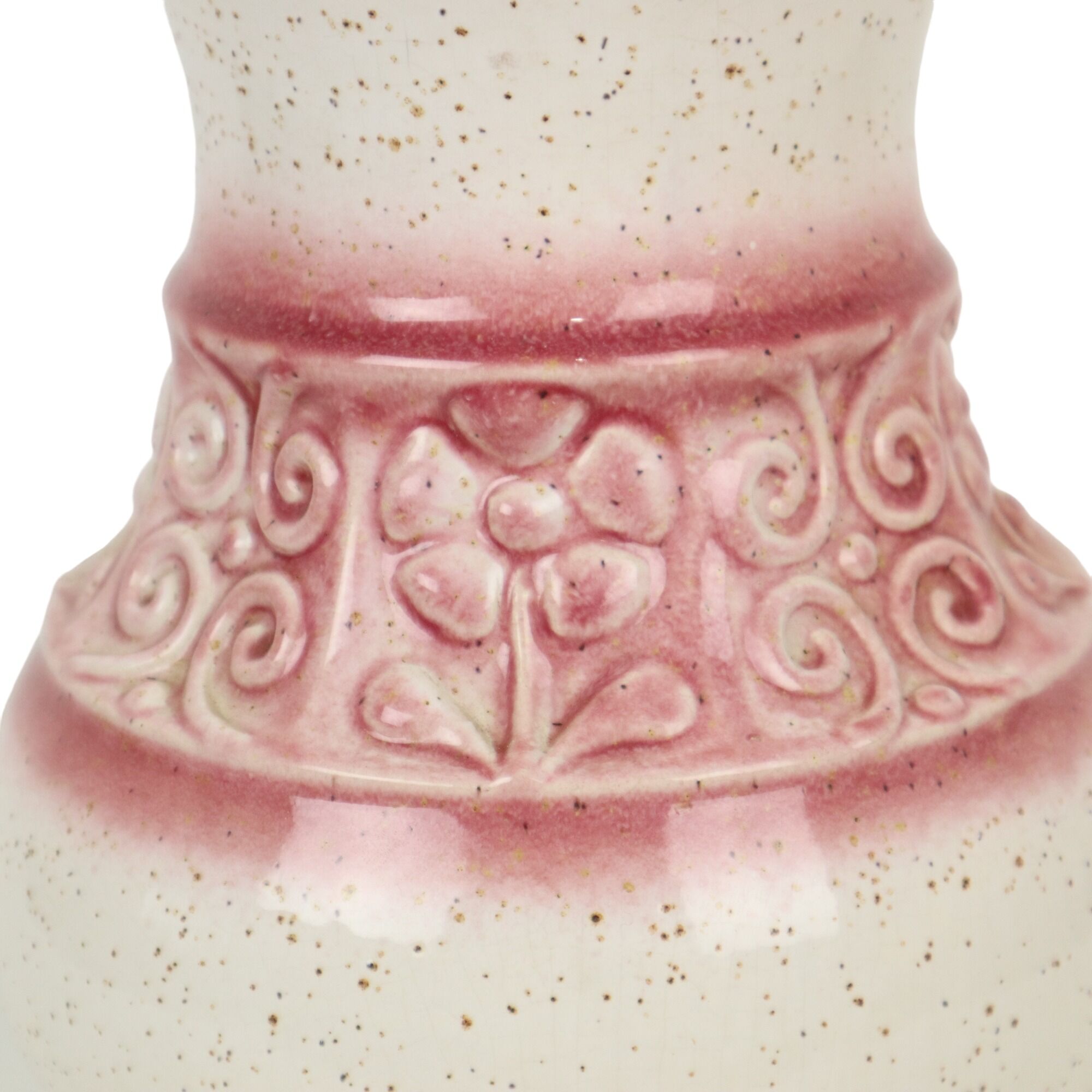 Pink vintage vase west germany flowers üebelacker keramik 634-30