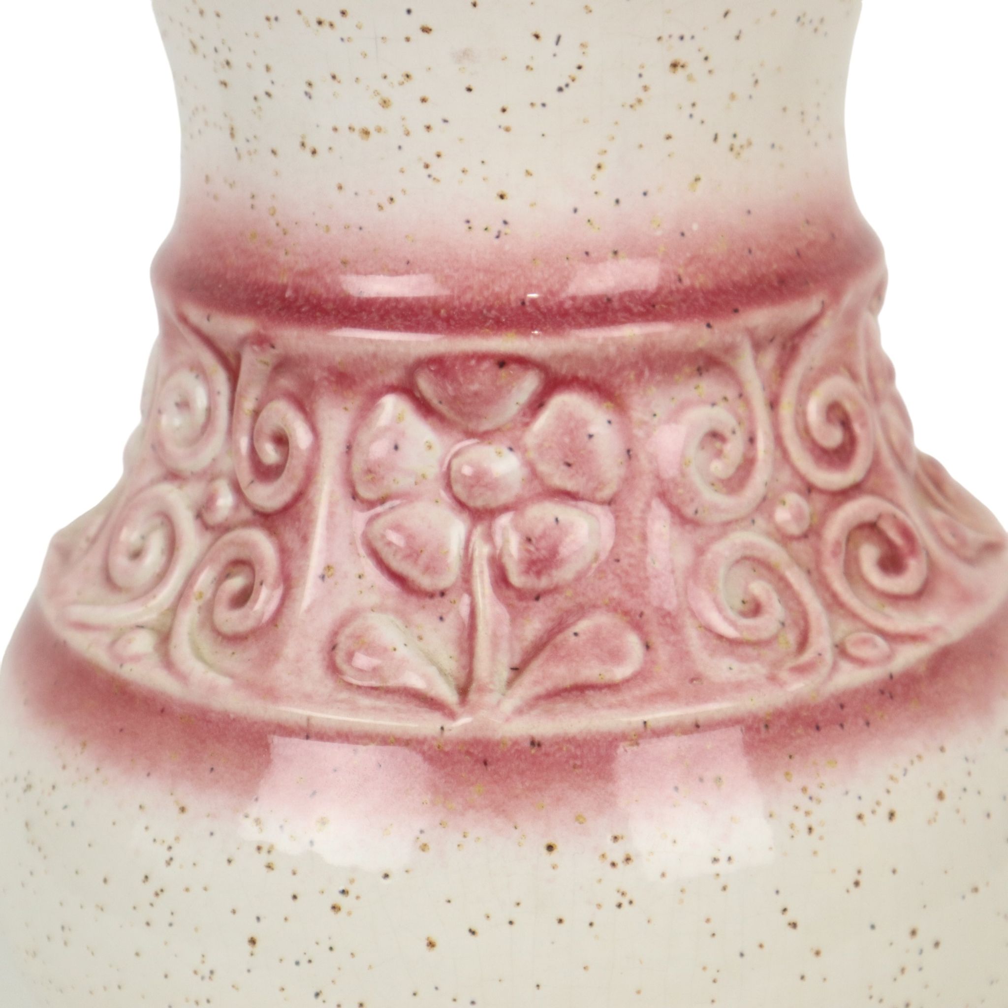 Pink vintage vase west germany flowers üebelacker keramik 634-30