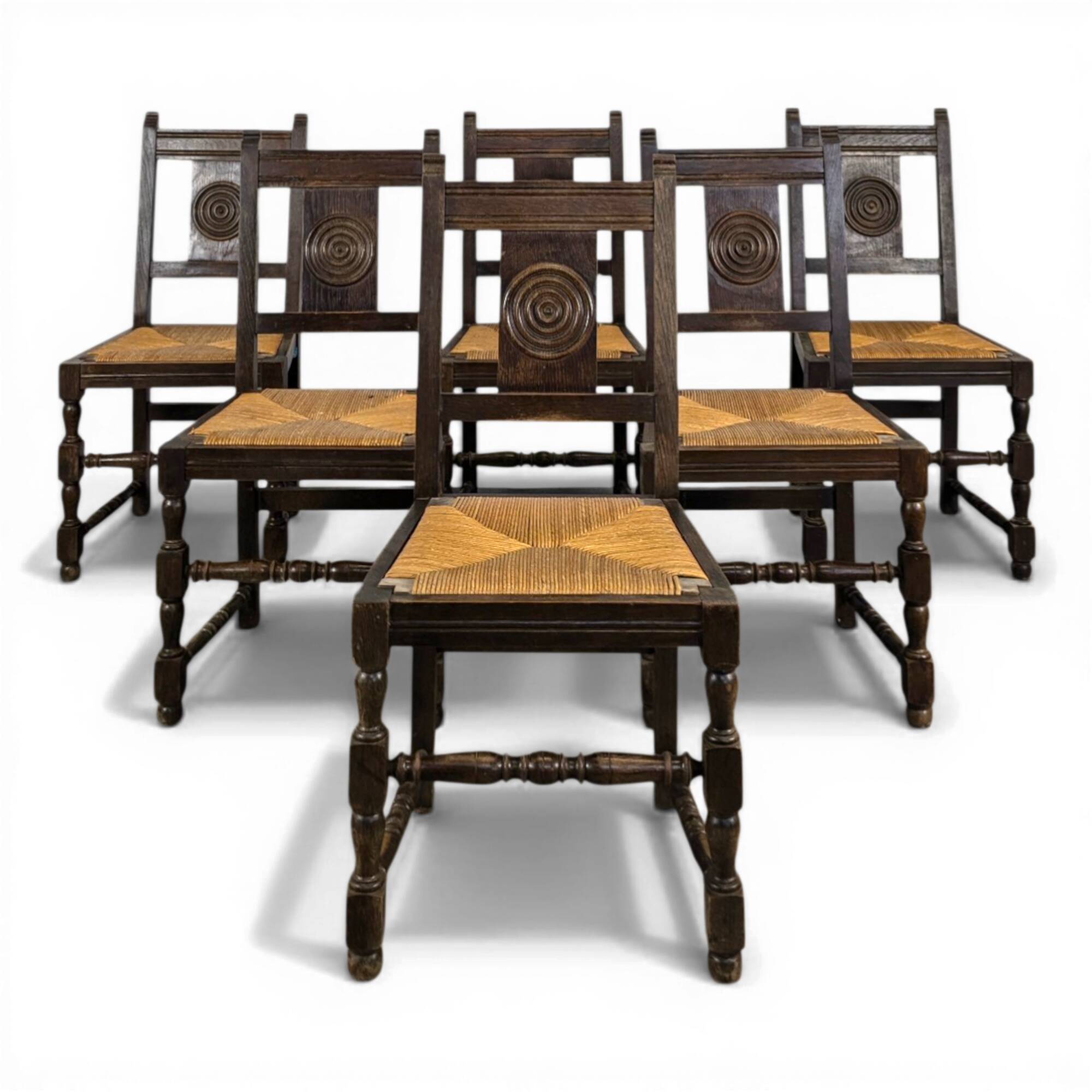 Set of 6 chairs in the style of Dudouyt.