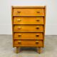 Commode chiffonnier pieds compas années 50 bois blond