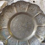 Ancien plateau en laiton marocain