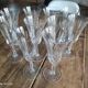 Set of 10 vintage champagne flutes in chiseled crystal with flared drinking