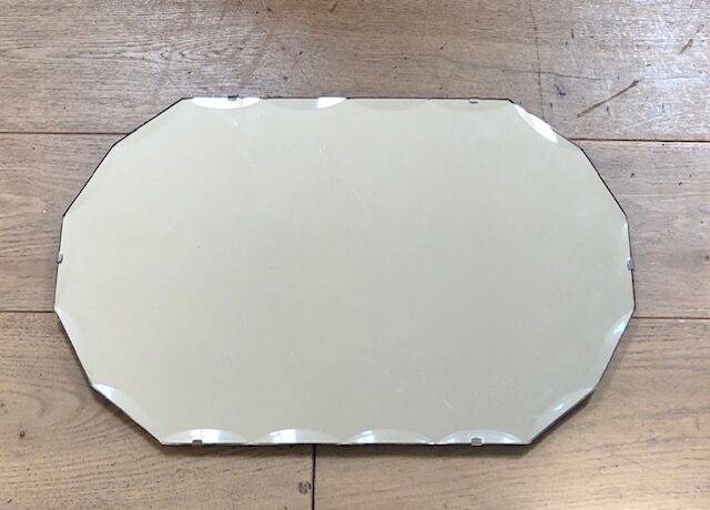 Ancient octagonal bevelled mirror - 56x33cm