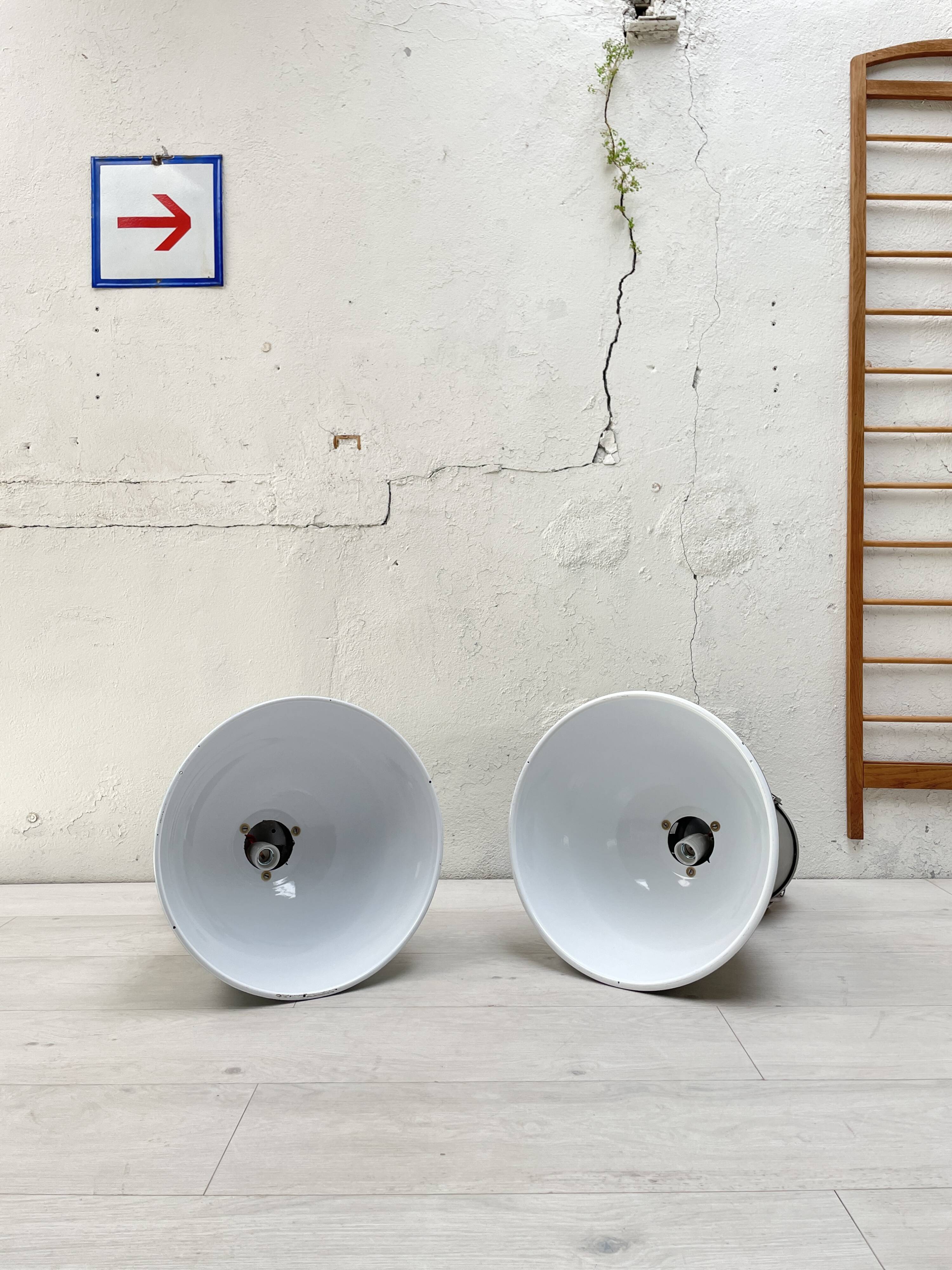 Pair of industrial lamps.