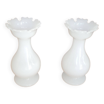 pair of opaline vases - vintage