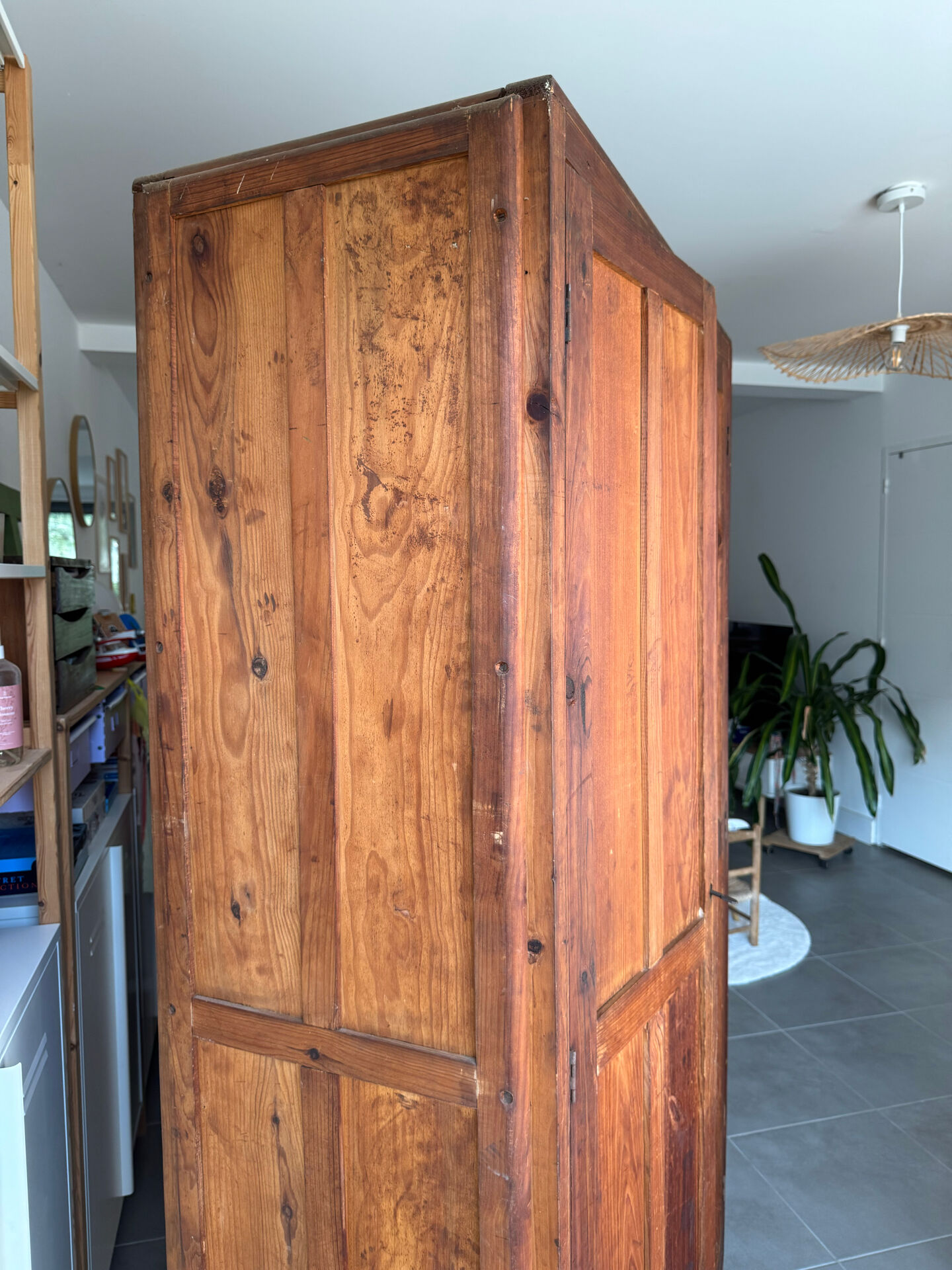 Antique pine wardrobe - Parisian vintage style