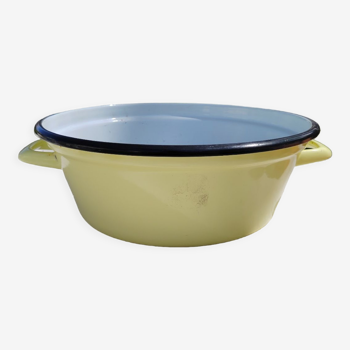 Bassine tôle émaillée jaune années 50/60