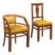 Pair of antique Art Deco chairs in walnut burl veneer, Italy, 20th century.