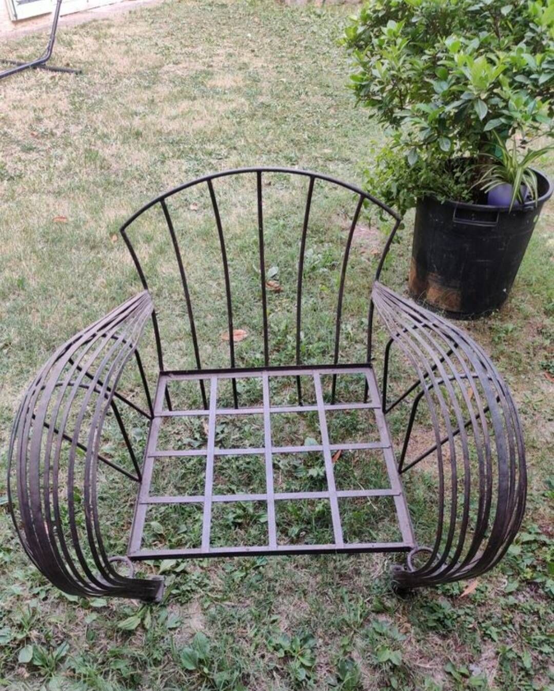 Wrought iron armchair