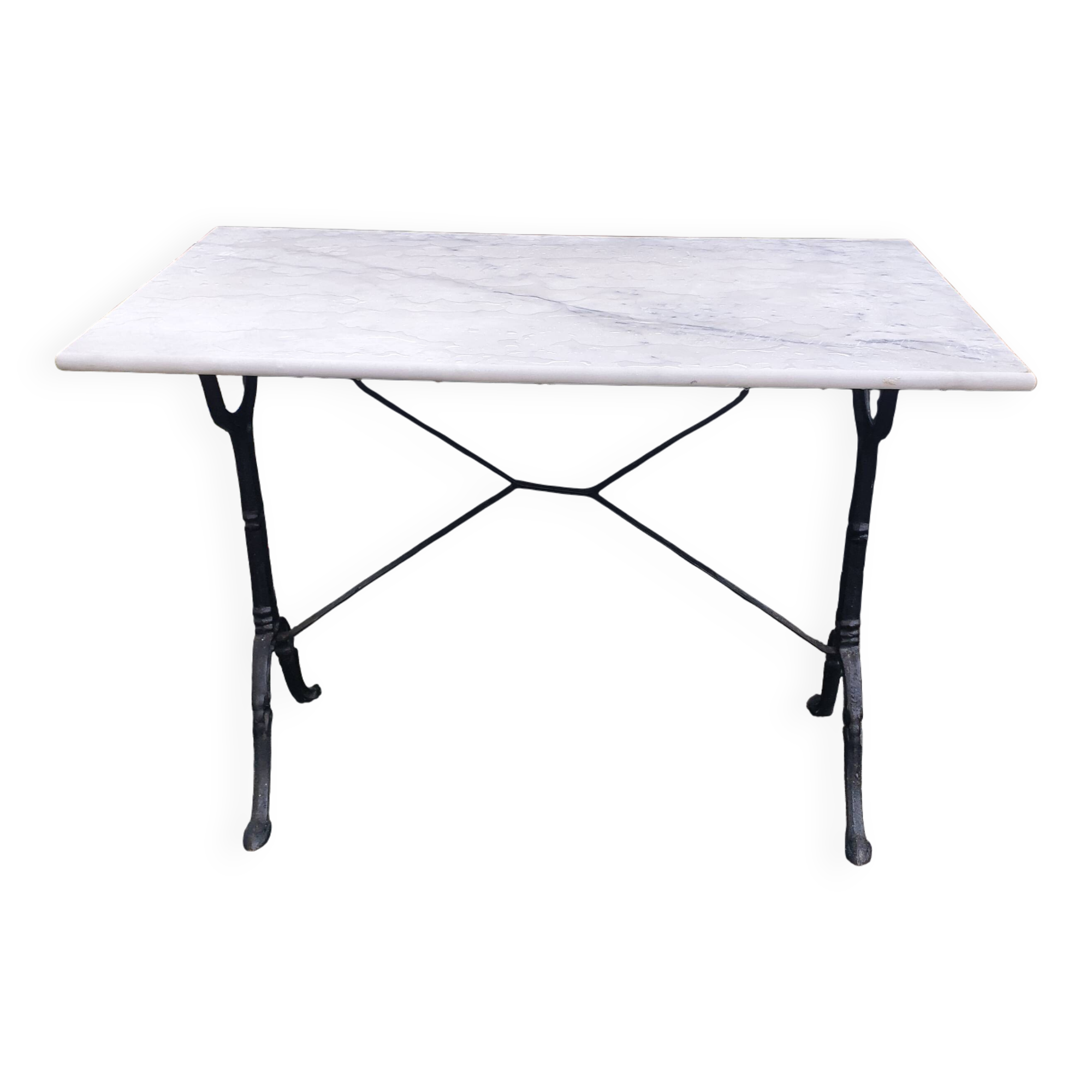 Cast iron and marble bistro table