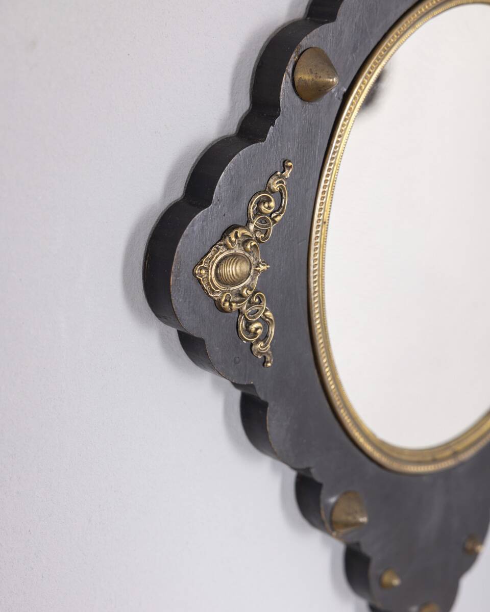 Miroir mural en bois et bronze, Italie