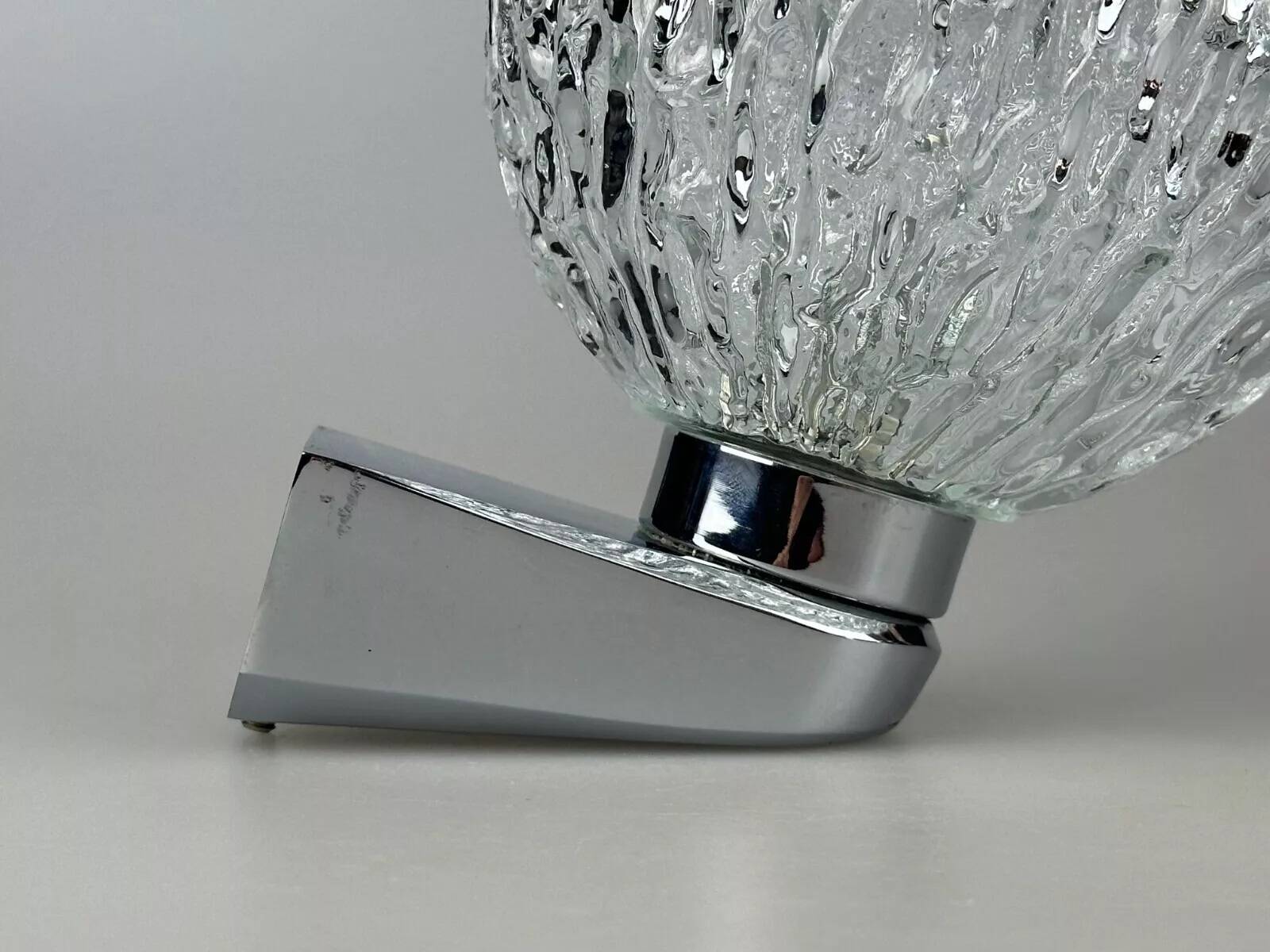 60s 70s wall lamp ball lamp metal chrome & glass space age design