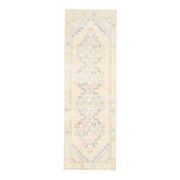 1970s vintage Turkish hand-knotted wool cotton pink runner rug 85x273